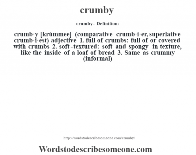 crumby definition | crumby meaning - words to describe someone